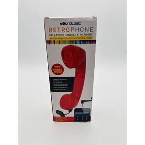 SoundLogic Cell Phone Handset Attachment, Purple Retro Cell Phone Plug In Phone